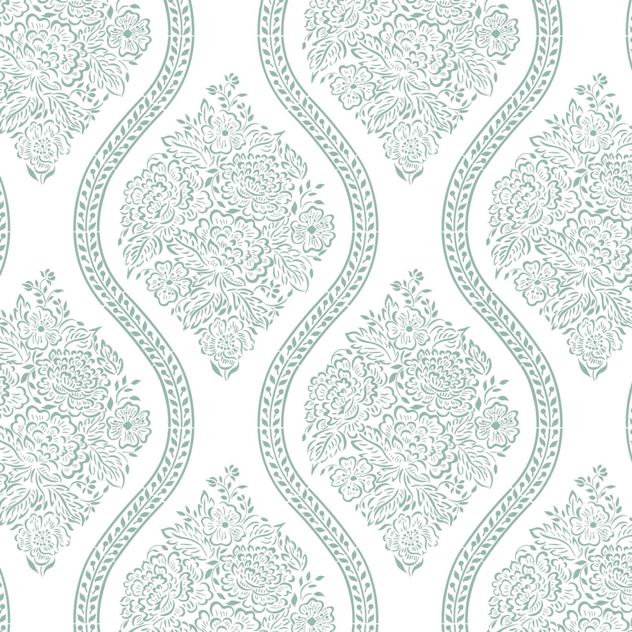 Amelia Floral Damask All Over Wall Stencil | 3819 by Designer Stencils |